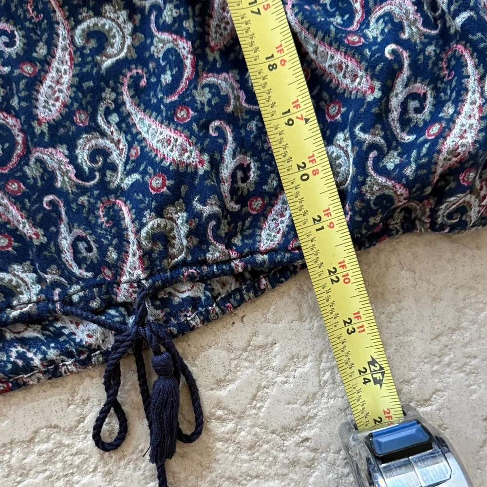 Denim & Supply Ralph Lauren Blue and Pink Paisley Blouse - Picture 4 of 5